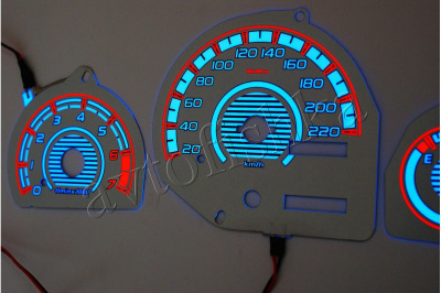Ford Escort MK7 светодиодные шкалы (циферблаты) на панель приборов - дизайн 4