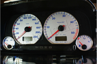 Volkswagen Polo 6n светодиодные шкалы (циферблаты) на панель приборов - дизайн 5